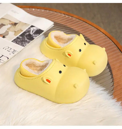 SnuggleSteps– Fleece-Lined Cartoon Slippers for Cozy Little Feet