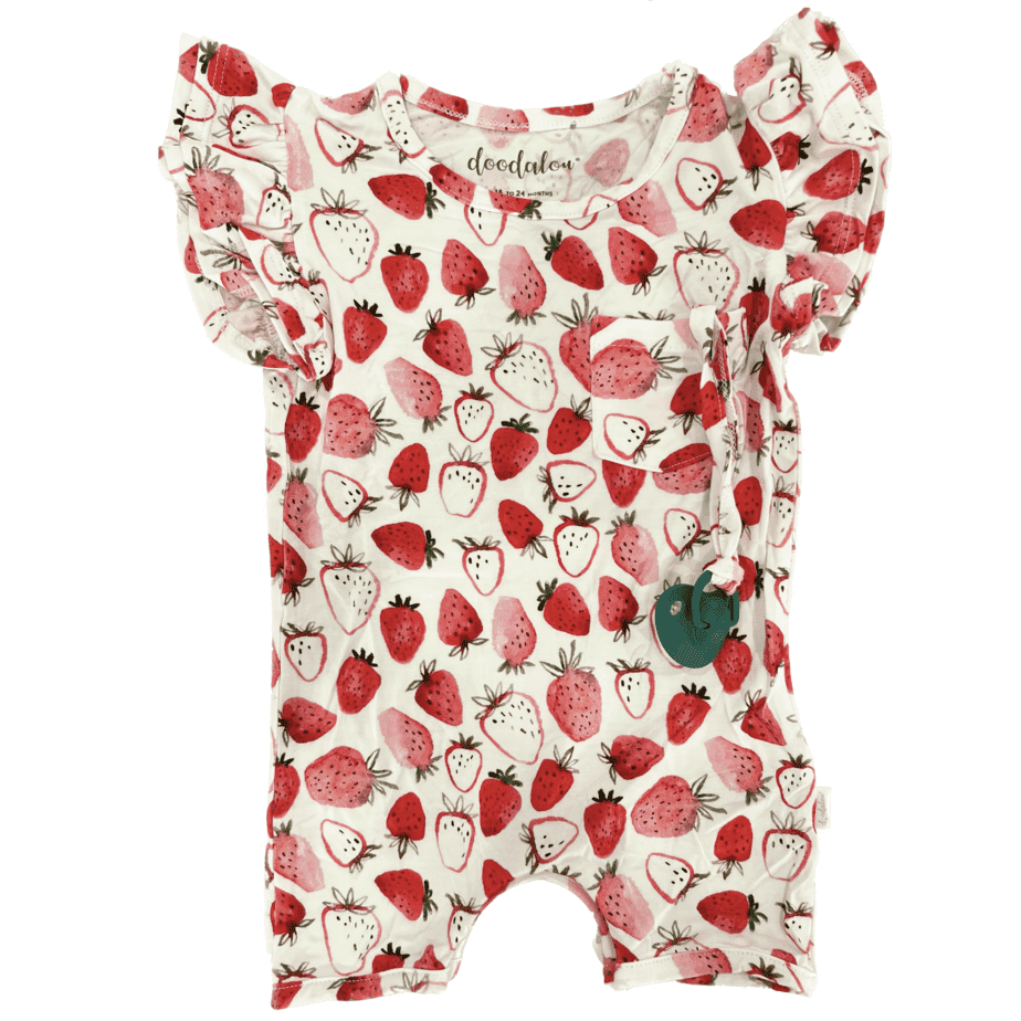 You are Berry Special - Doodalou Bamboo Baby Romper Ruffle Sleeves - The Little Big Store