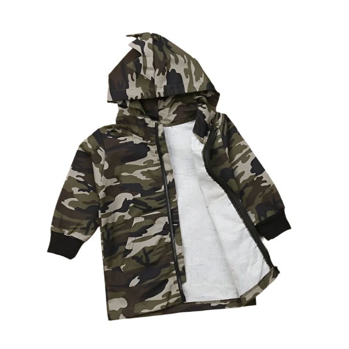Camouflage Dinosaur Hooded Jacket for Boys - The Little Big Store
