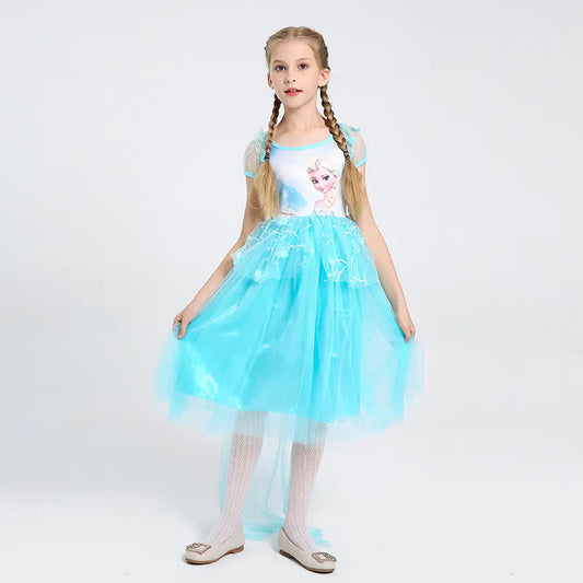 ❄️ Elsa DreamGlow™ Princess Dress for Girls 👗 – Sparkling Frozen-Inspired Magic for Spring & Summer