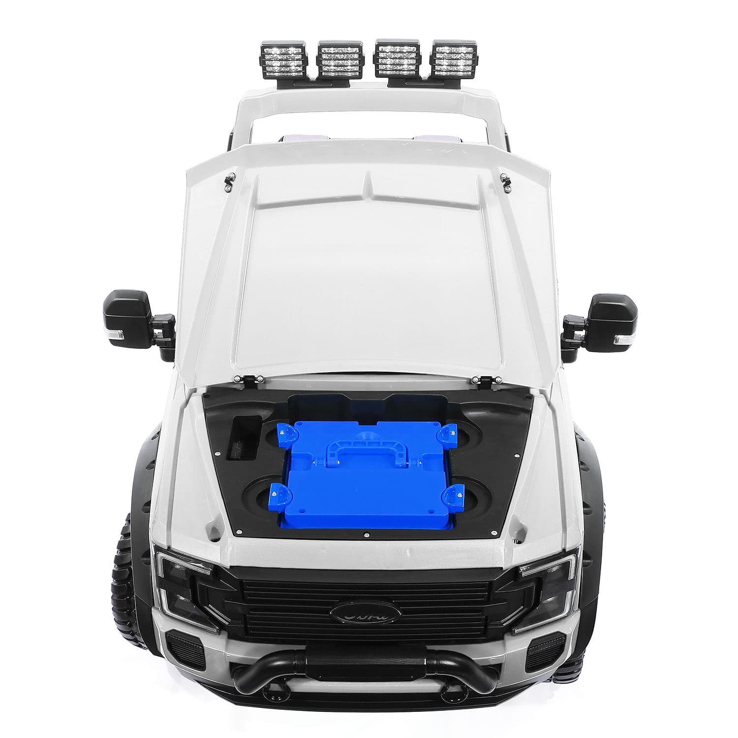 Ford F450 Custom Edition 24V Kids Ride-On Car Truck with R/C Parental Remote | White - The Little Big Store
