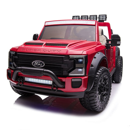 CrimsonCruise™ Ford F450 24V Kids Ride-On Truck 🚗🔥 – Bold Cherry Red with R/C Parental Control!
