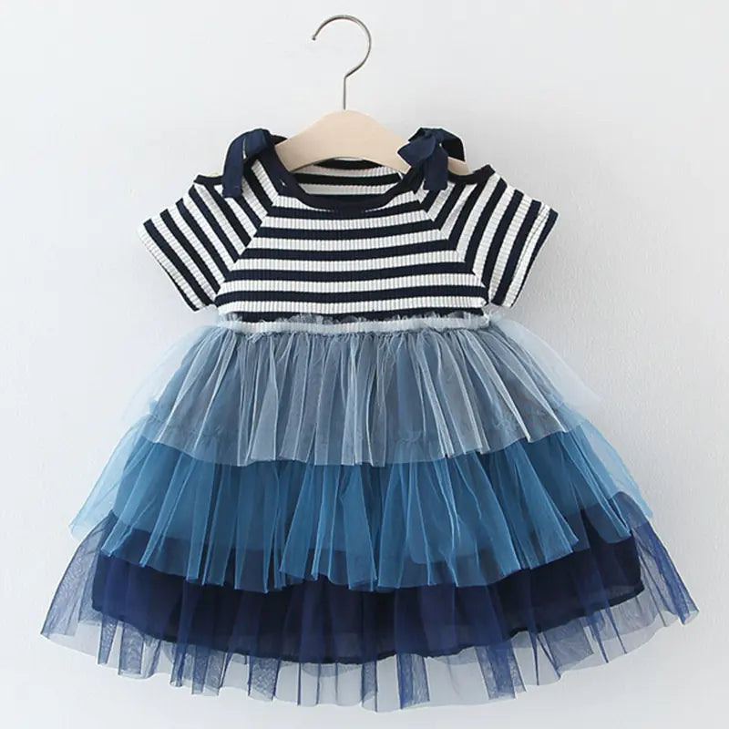 👑 RuffleRoyale™ Girls’ Summer Princess Dress 💖 – Layered Elegance for Little Fashionistas