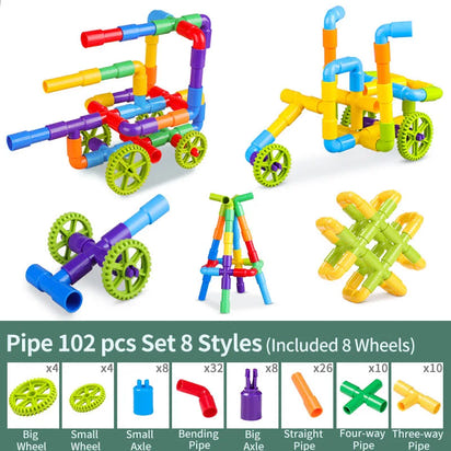 Pipeline Adventures: 38-306 Construction Water Pipe Building Blocks - The Little Big Store