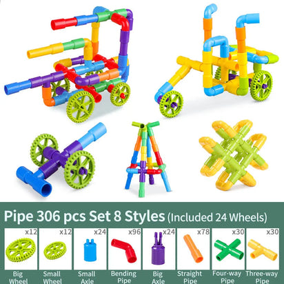 Pipeline Adventures: 38-306 Construction Water Pipe Building Blocks - The Little Big Store