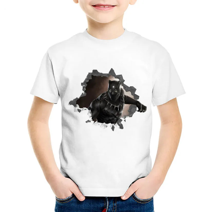 Roar in Style: Children's Fashion Print Black Panther -Shirts