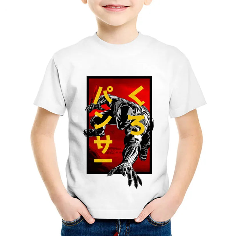 Roar in Style: Children's Fashion Print Black Panther -Shirts