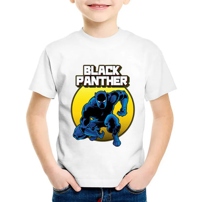 Roar in Style: Children's Fashion Print Black Panther -Shirts