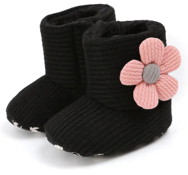 Cozy Sunflower Cotton Baby Boots - The Little Big Store