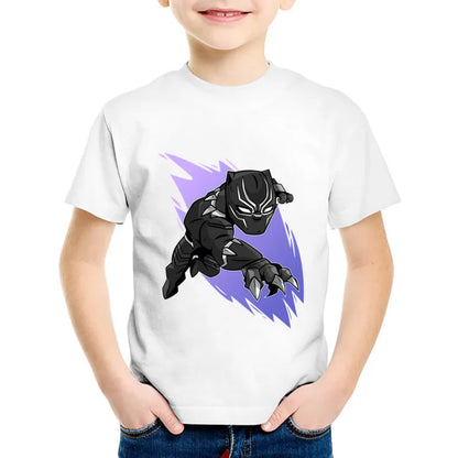 Roar in Style: Children's Fashion Print Black Panther -Shirts