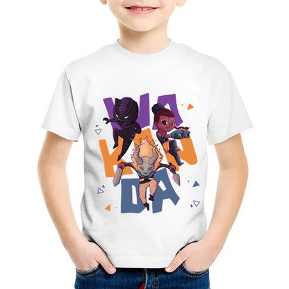 Roar in Style: Children's Fashion Print Black Panther -Shirts
