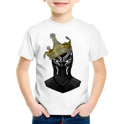 Roar in Style: Children's Fashion Print Black Panther -Shirts