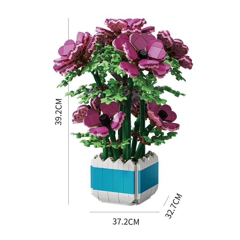 Flower Anemonia Sulcata Potted Plant Building Blocks Bricks Set - The Little Big Store