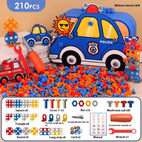 Kids Electric Screw Tool Box – 210 to 220 PCS DIY Construction Toy Set with Optional Electric Drill for Creative Building Play