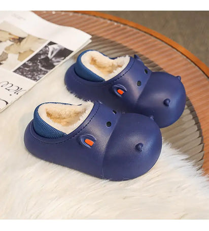 SnuggleSteps– Fleece-Lined Cartoon Slippers for Cozy Little Feet