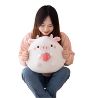 Cow & Strawberry Cat Plush Pillow – Soft Huggable Toy for Girls and Friends - The Little Big Store