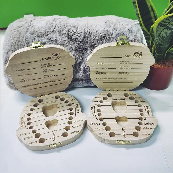 Wooden Baby Tooth Storage Box for Kids - The Little Big Store