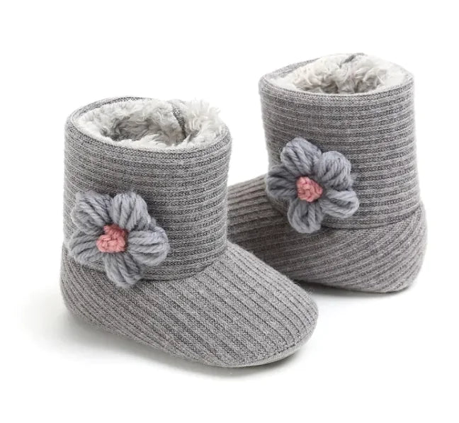Cozy Sunflower Cotton Baby Boots - The Little Big Store