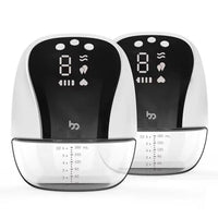 Breast Pump Hands Free Wearable Breast Pump with Ultra-Low Noise Stable Suction Traction Mode 4 Modes 10 Levels Electric Wireless Portable Breast Pump for Indoor Outdoor Use (White Black) - The Little Big Store