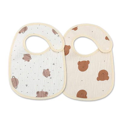 TinyTidy™ Cotton Bib – Ultra-Soft, Waterproof Gauze for Mess-Free Meals