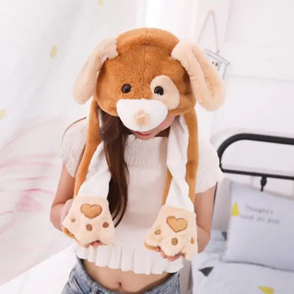 Rabbit Ear Airbag Hat: Fun Plush Toy Cap for Kids and Adults - The Little Big Store