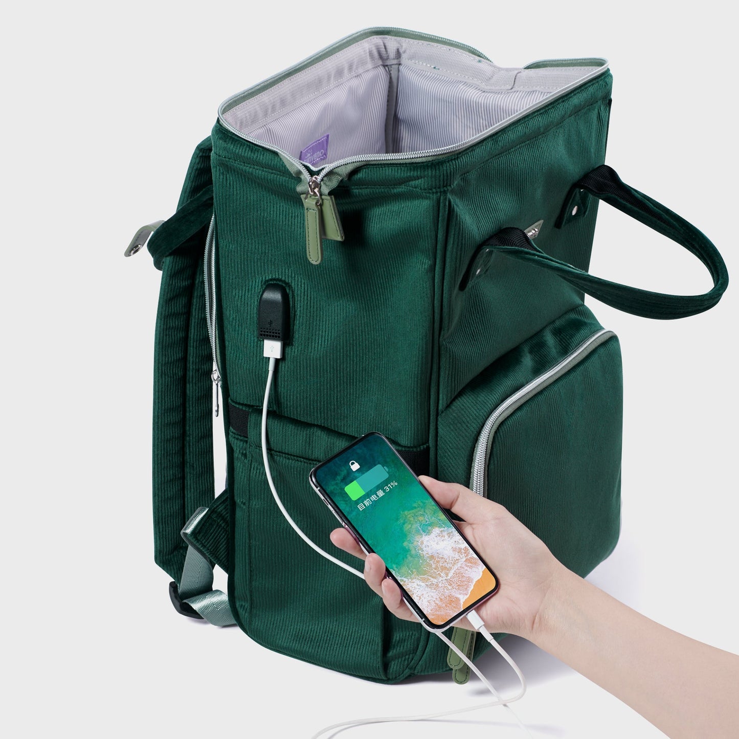🎒 CozyCord Corduroy Diaper Backpack 🍼 – Stylish & Durable Baby Bag for Modern Parents