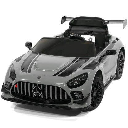 Mercedes AMG GT3 EVO 12V Kids Ride-On Car with R/C Parental Remote | Gray - The Little Big Store