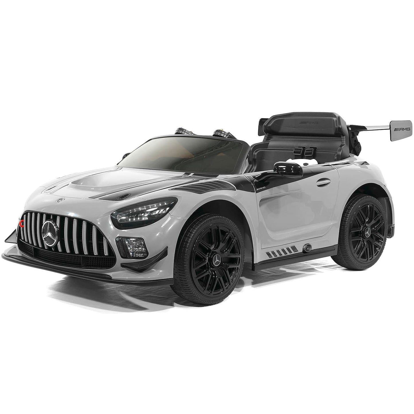 Mercedes AMG GT3 EVO 12V Kids Ride-On Car with R/C Parental Remote | Gray - The Little Big Store