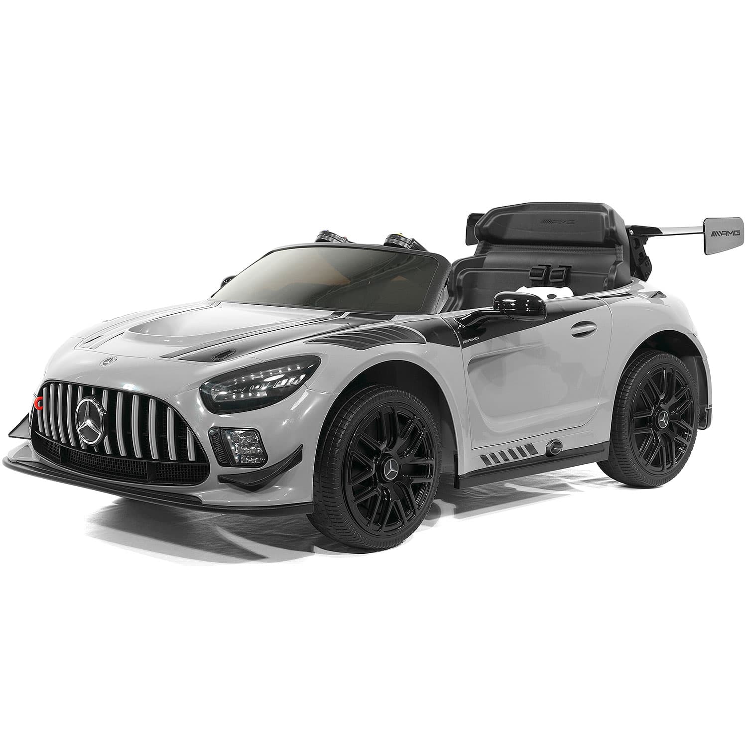 Mercedes AMG GT3 EVO 12V Kids Ride-On Car with R/C Parental Remote | Gray - The Little Big Store
