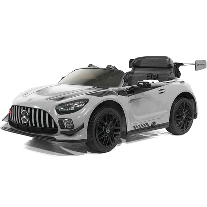 Mercedes AMG GT3 EVO 12V Kids Ride-On Car with R/C Parental Remote | Gray - The Little Big Store
