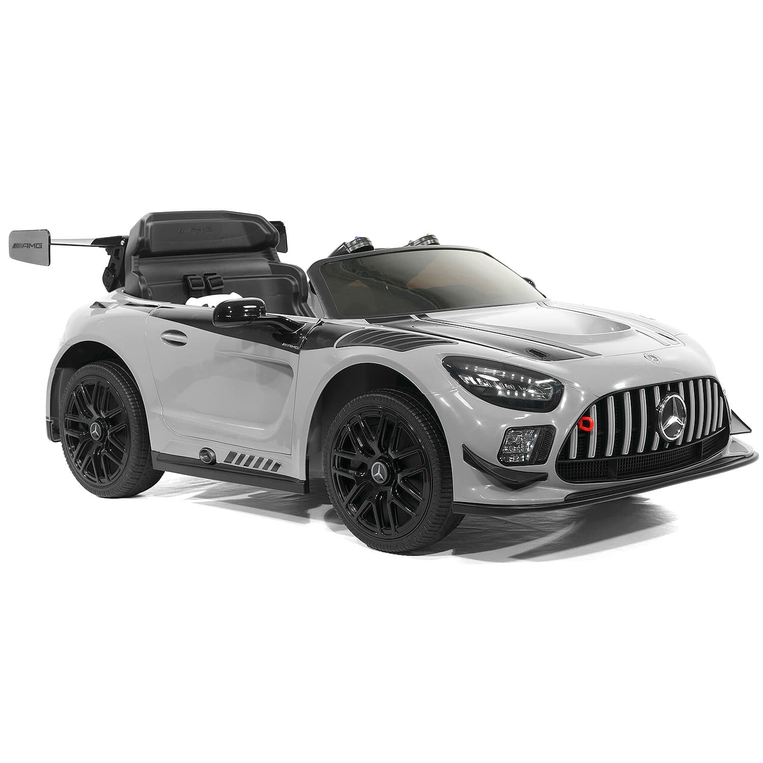 Mercedes AMG GT3 EVO 12V Kids Ride-On Car with R/C Parental Remote | Gray - The Little Big Store