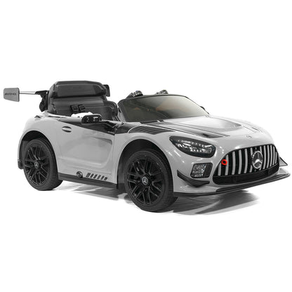 Mercedes AMG GT3 EVO 12V Kids Ride-On Car with R/C Parental Remote | Gray - The Little Big Store