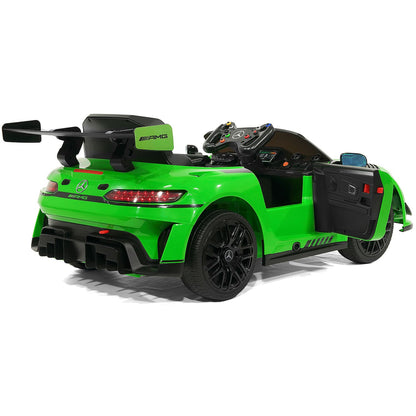 Mercedes AMG GT3 EVO 12V Kids Ride-On Car with R/C Parental Remote | Green - The Little Big Store