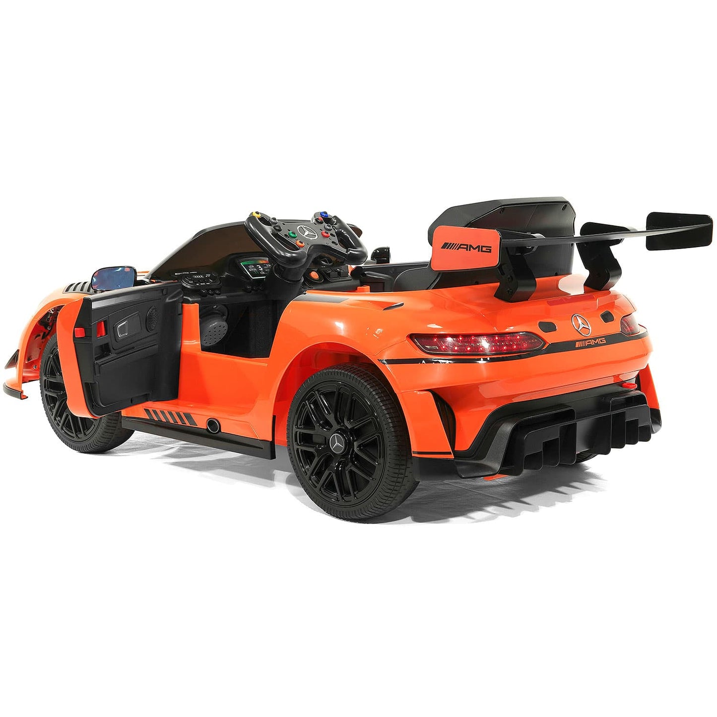 Mercedes AMG GT3 EVO 12V Kids Ride-On Car with R/C Parental Remote | Orange - The Little Big Store