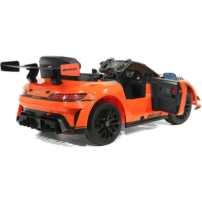Mercedes AMG GT3 EVO 12V Kids Ride-On Car with R/C Parental Remote | Orange - The Little Big Store