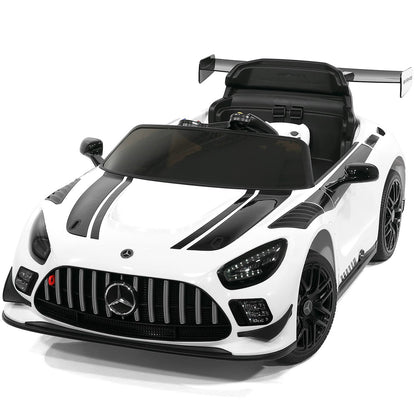 Mercedes AMG GT3 EVO 12V Kids Ride-On Car with R/C Parental Remote | White - The Little Big Store