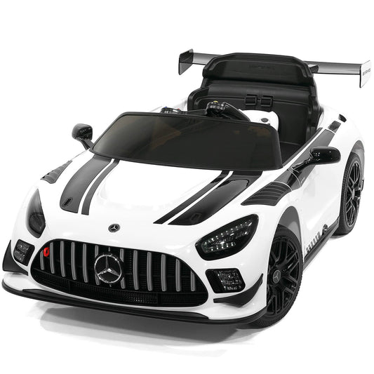 Mercedes AMG GT3 EVO 12V Kids Ride-On Car with R/C Parental Remote | White - The Little Big Store