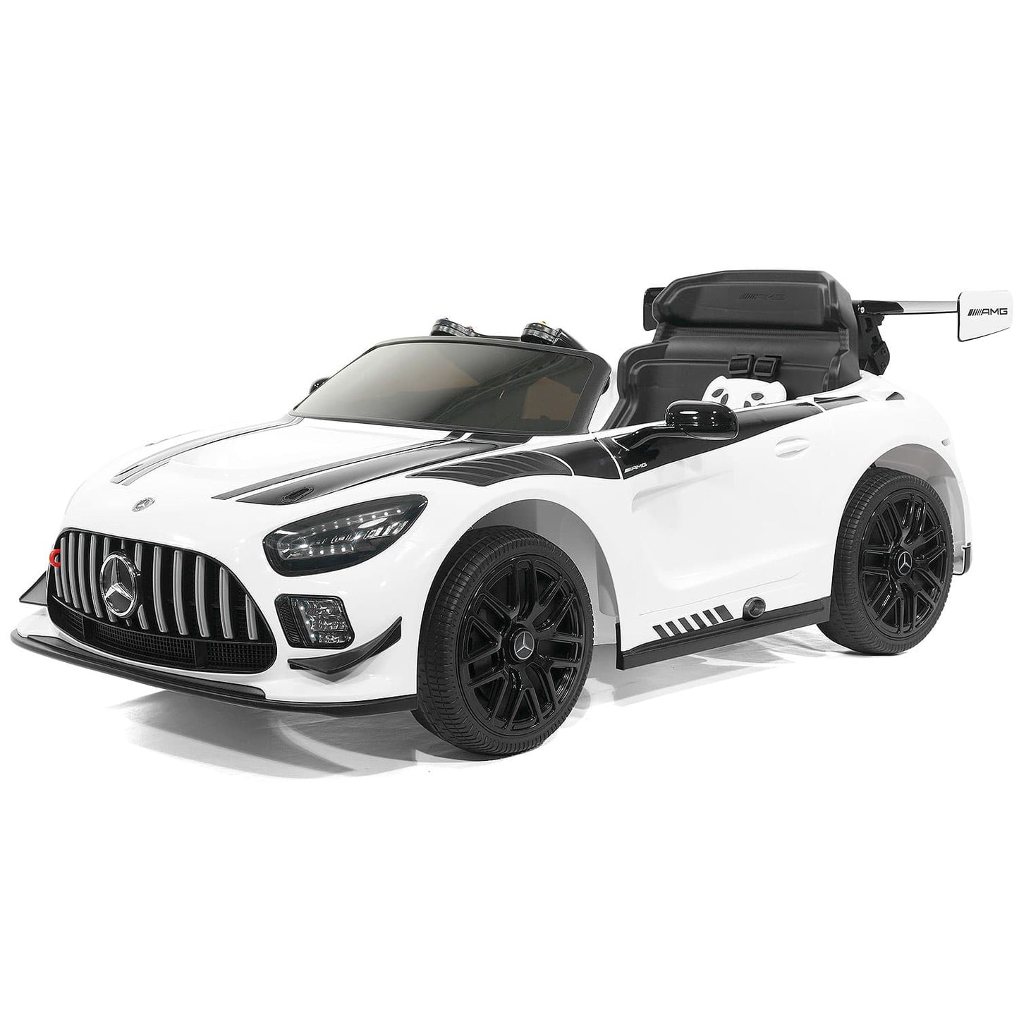 Mercedes AMG GT3 EVO 12V Kids Ride-On Car with R/C Parental Remote | White - The Little Big Store