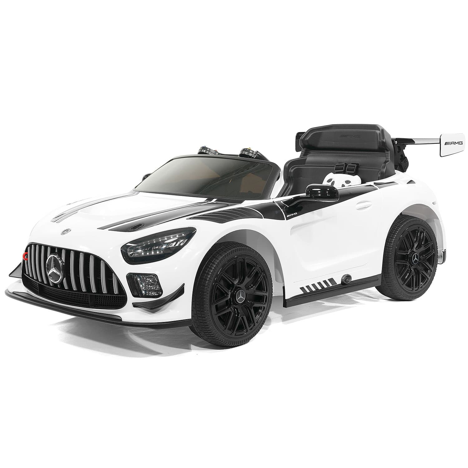 Mercedes AMG GT3 EVO 12V Kids Ride-On Car with R/C Parental Remote | White - The Little Big Store