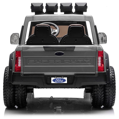 Ford F450 Custom Edition 24V Kids Ride-On Car Truck with R/C Parental Remote | Gray