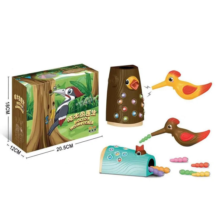 Woodpecker Worm Catching Game: Magnetic Family Fun and Educational Toy Set for Kids - The Little Big Store