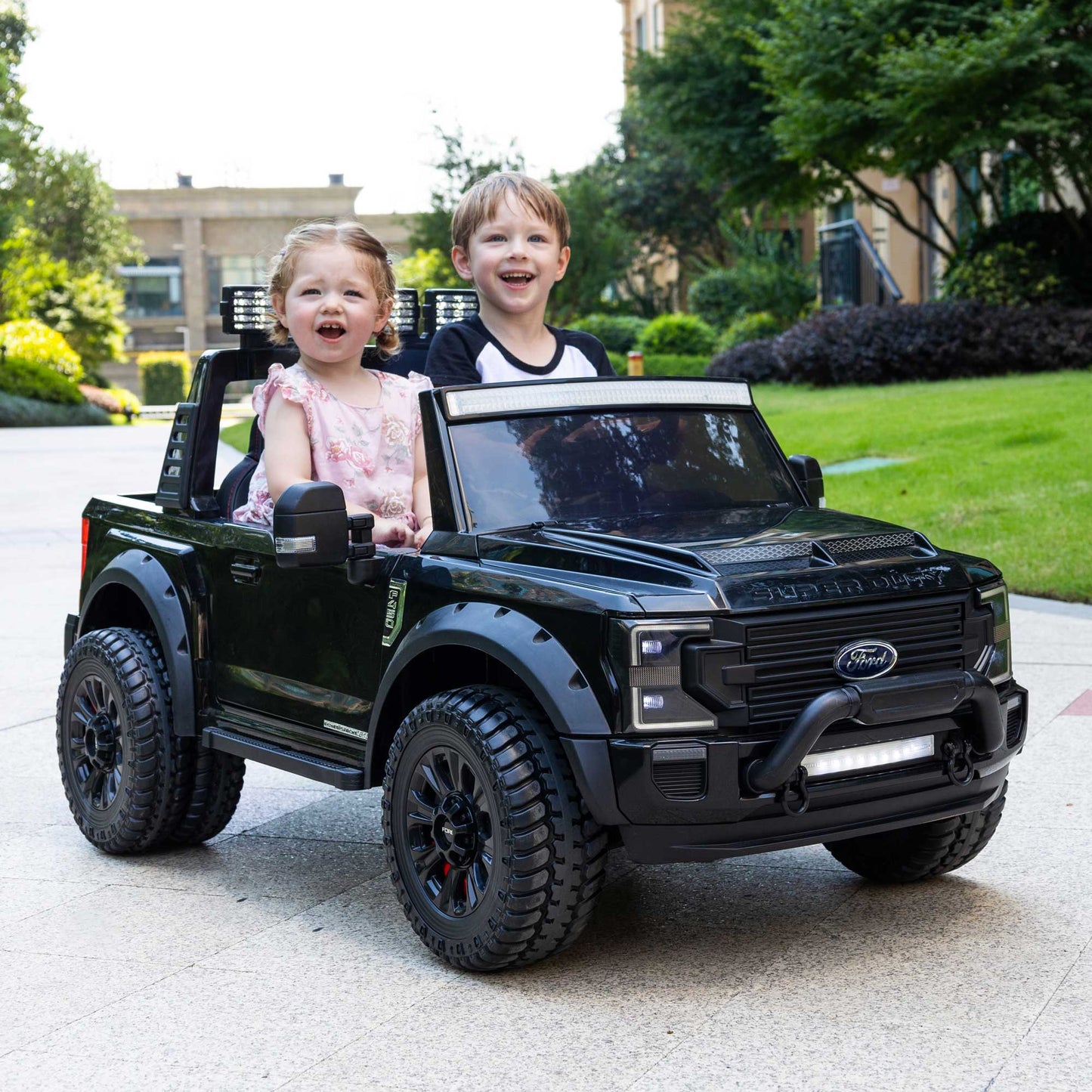 ShadowDrive™ Ford F450 24V Kids Ride-On Truck 🚙🖤 – Sleek Black with R/C Parental Remote Control!