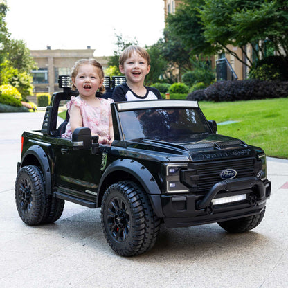 ShadowDrive™ Ford F450 24V Kids Ride-On Truck 🚙🖤 – Sleek Black with R/C Parental Remote Control!