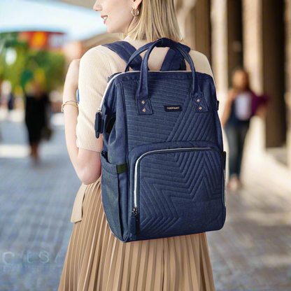 🎒 LuxeQuilt Quilted Diaper Bag Backpack 🍼 – Elegant, Spacious & Durable Baby Bag for Trendy Parents