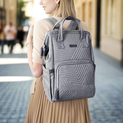 🎒 LuxeQuilt Quilted Diaper Bag Backpack 🍼 – Elegant, Spacious & Durable Baby Bag for Trendy Parents