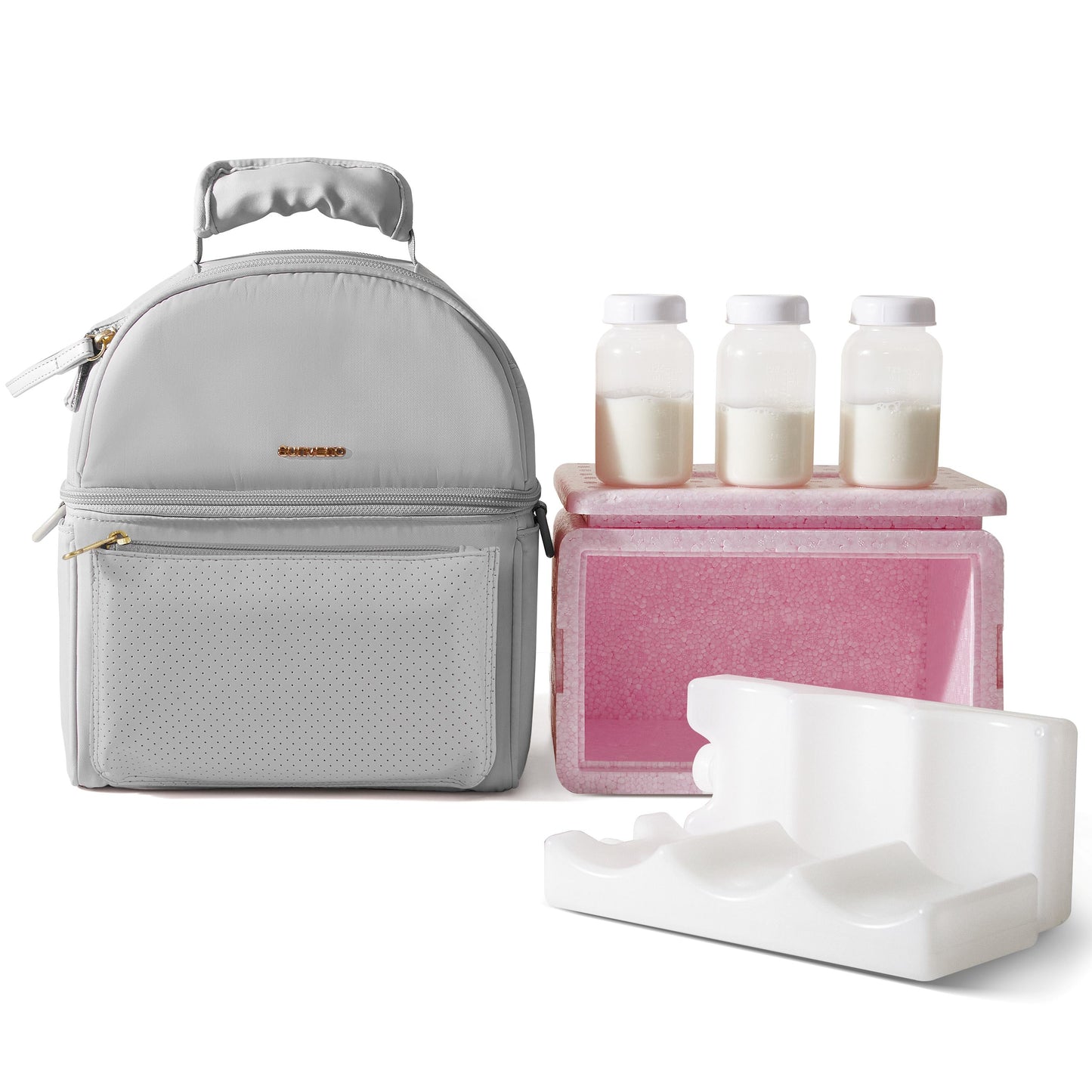❄️ ChillNurture Breastmilk Cooler Bag & Detachable Insulation Box Set 🍼 – Portable, Leakproof & Easy-to-Clean
