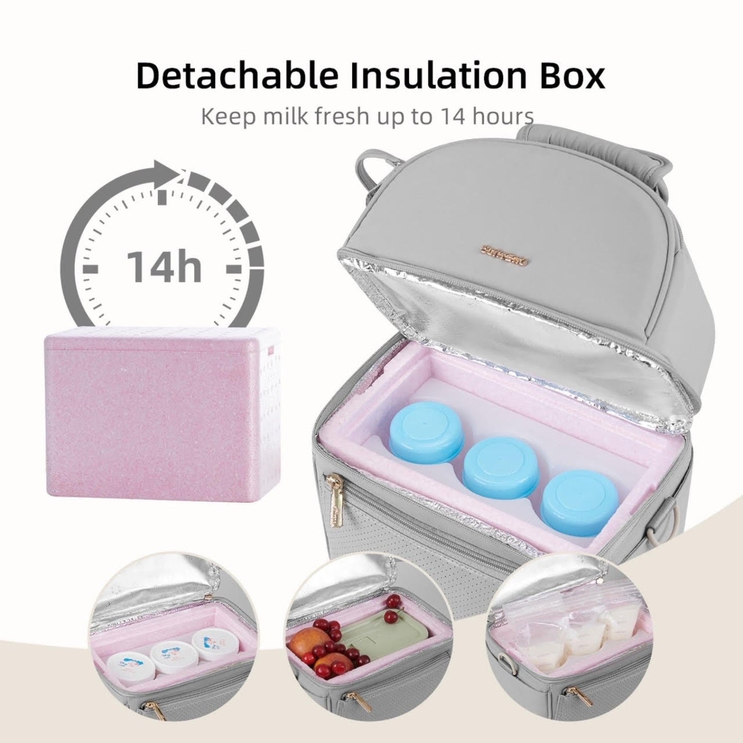 ❄️ ChillNurture Breastmilk Cooler Bag & Detachable Insulation Box Set 🍼 – Portable, Leakproof & Easy-to-Clean