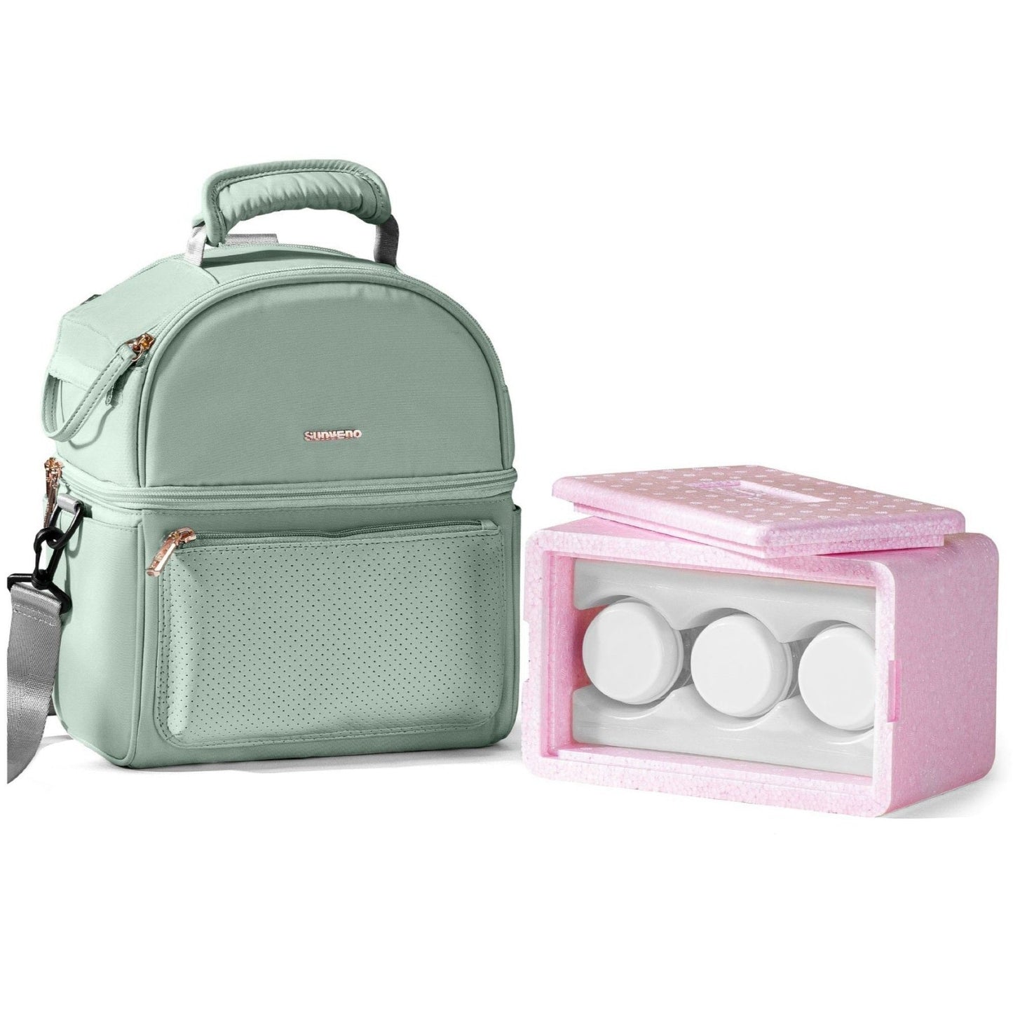 ❄️ ChillNurture Breastmilk Cooler Bag & Detachable Insulation Box Set 🍼 – Portable, Leakproof & Easy-to-Clean