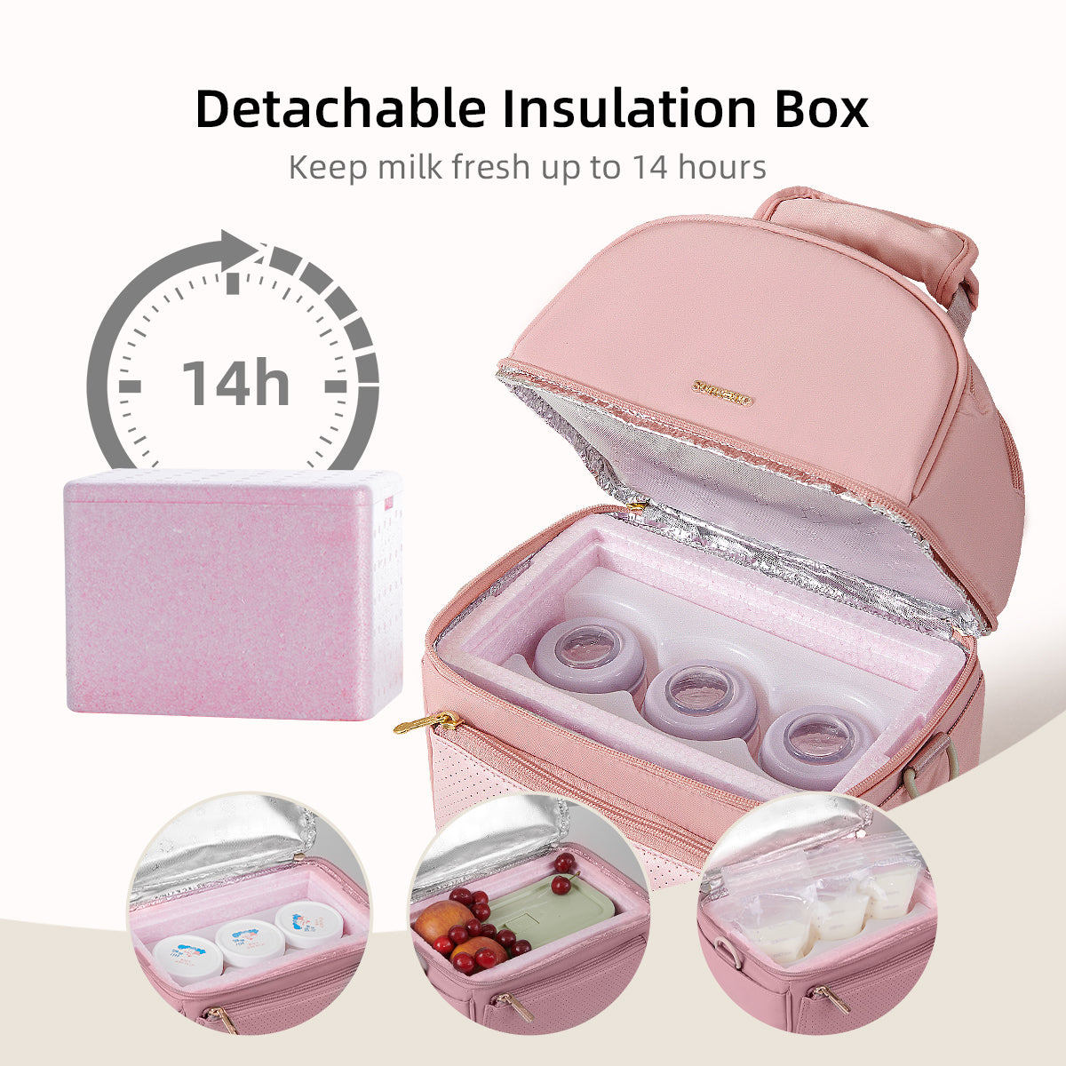 ❄️ ChillNurture Breastmilk Cooler Bag & Detachable Insulation Box Set 🍼 – Portable, Leakproof & Easy-to-Clean