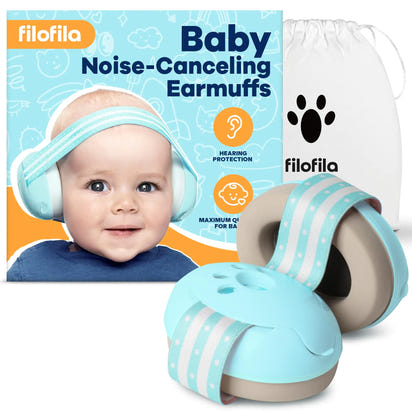 🎧💤 FiloFila™ HushMuffs – Baby Noise-Canceling Headphones for Peaceful Sleep & Travel (Blue)